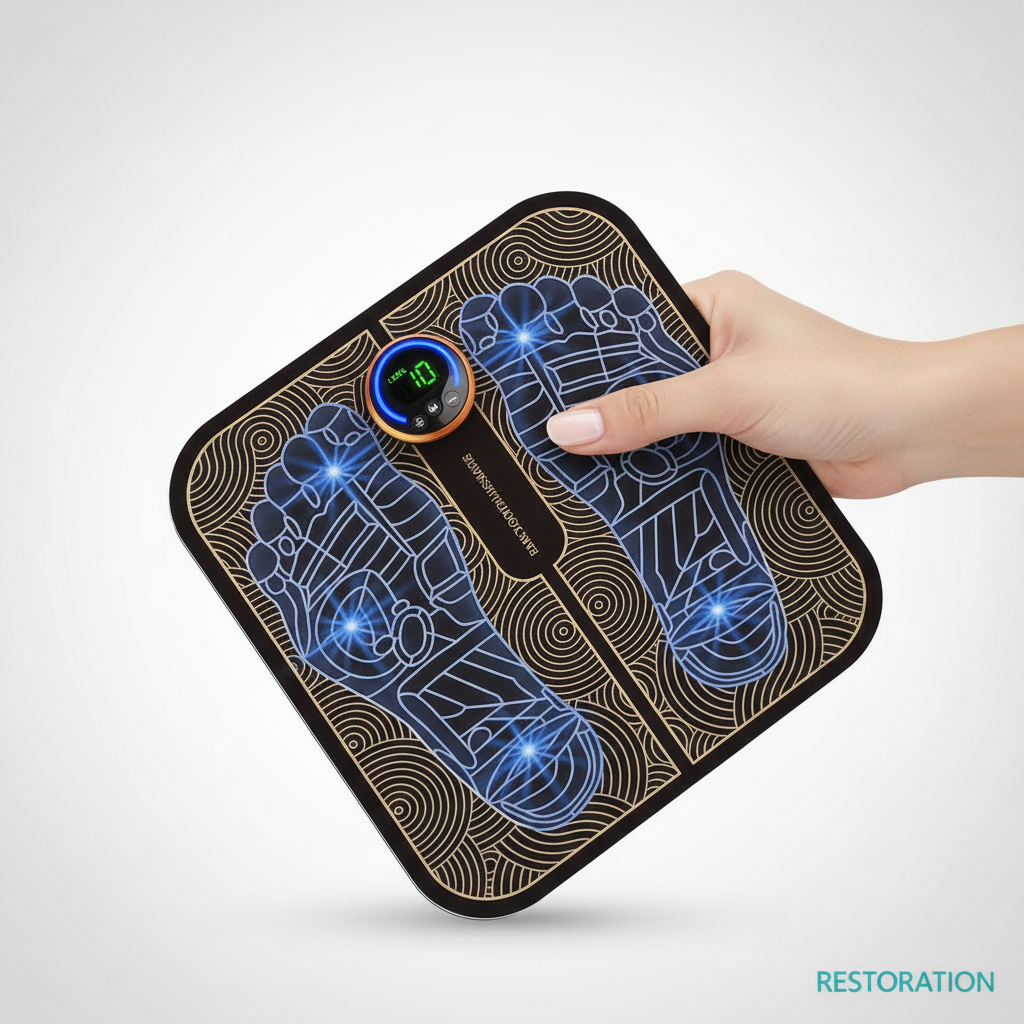 Hand Holding Foot Mat